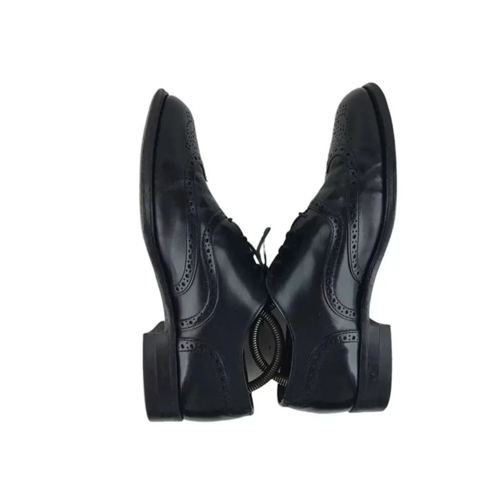 Unbranded Mens Black‎ Leather Almond Toe Lace Up Oxford Dress Shoes Size US 7.5